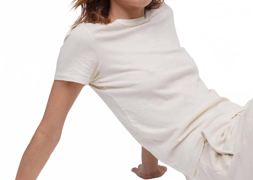 NEW MATE women's organic cotton classic top in bone